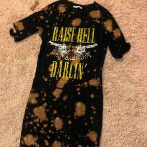 Bleached black dress